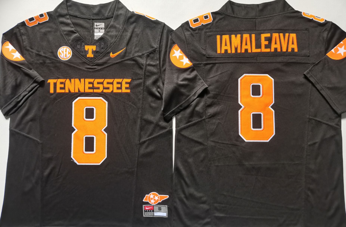 Men's Tennessee Volunteers Nico Iamaleava #8 Black Jersey